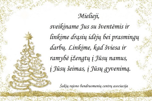 Sveikinimas bendruomeniečiams