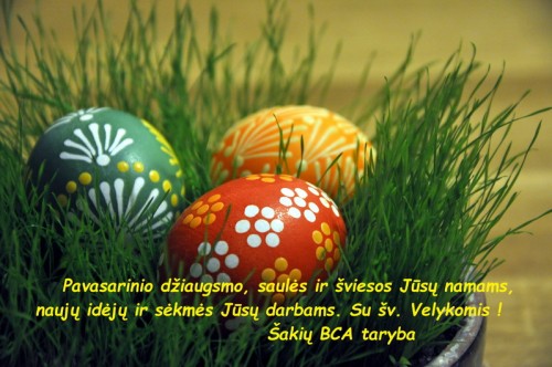 Sveikinimas su Šv. Velykomis